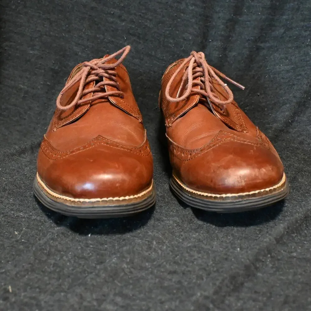 Cole Haan Men's 7W Original Grand Wingtip Brown Leather Oxford Dress Shoes